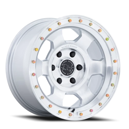 Black Rhino Trooper BR029SD 17x8.5 -10 6x139.7mm 106.1mm Gloss Silver Machined Face