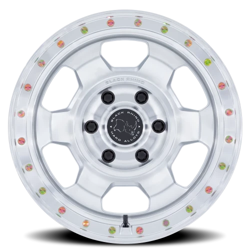 Black Rhino Trooper BR029SD 17x8.5 -10 6x139.7mm 106.1mm Gloss Silver Machined Face