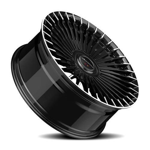 Giovanna Tulum BMT 22x10.5 +20 5x115mm 74.1mm Gloss Black Machined Tips