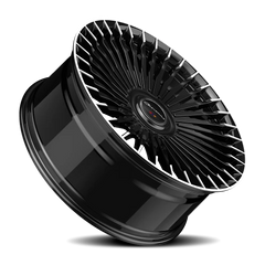 Giovanna Tulum BMT 22x9 +15 5x115mm 74.1mm Gloss Black Machined Tips