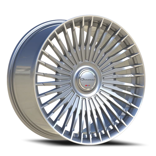 Giovanna Tulum SMT 22x9 +30 5x114.3mm 74.1mm Gloss Silver Machined Tips