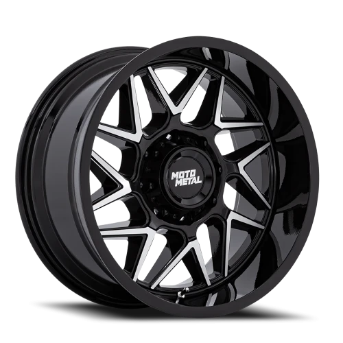 Moto Metal Turbine MO812 BD 20x9 +1 6x135mm 87.1mm Gloss Black Machined Face