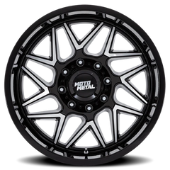 Moto Metal Turbine MO812 BD 20x9 +1 6x139.7mm 106.1mm Gloss Black Machined Face