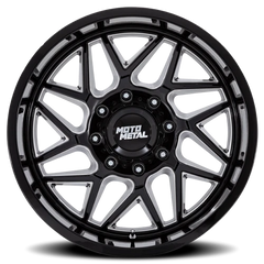 Moto Metal Turbine MO812 BE 20x9 +1 6x139.7mm 106.1mm Gloss Black Milled