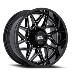 Moto Metal Turbine MO812 BE 20x9 +1 8x170mm 125.1mm Gloss Black Milled