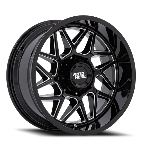 Moto Metal Turbine MO812 BE 20x9 +20 8x180mm 124.2mm Gloss Black Milled