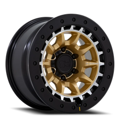Black Rhino Tusk GD 17x8.5 -10 5x139.7mm 78.1mm Matte Gold Machined Ring
