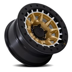 Black Rhino Tusk GD 17x8.5 +0 5x139.7mm 78.1mm Matte Gold Machined Ring
