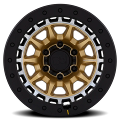 Black Rhino Tusk GD 17x8.5 +0 5x139.7mm 78.1mm Matte Gold Machined Ring