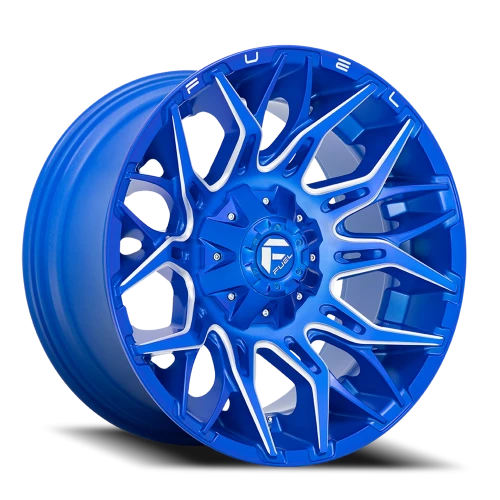 Fuel Twitch D770 22x10 -18 5x139.7mm 110.2mm Anodized Blue Milled