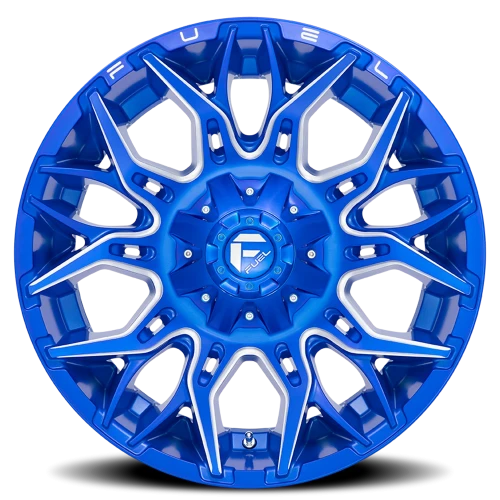 Fuel Twitch D770 20x10 -18 5x114.3mm 78mm Anodized Blue Milled