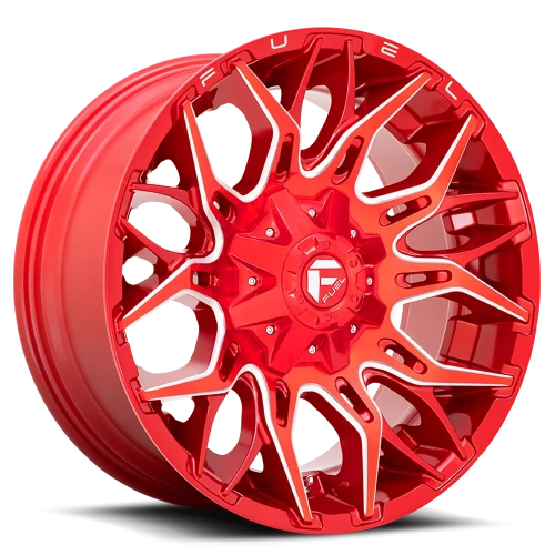 Fuel Twitch D771 22x10 -18 8x165.1mm 125.2mm Candy Red Milled