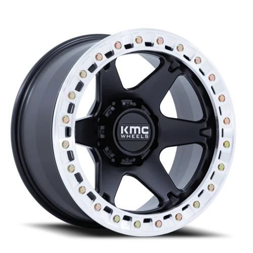 KMC VI Beadlock KM238 BM 17x9 -12 5x127mm 71.5mm Satin Black Machined Ring