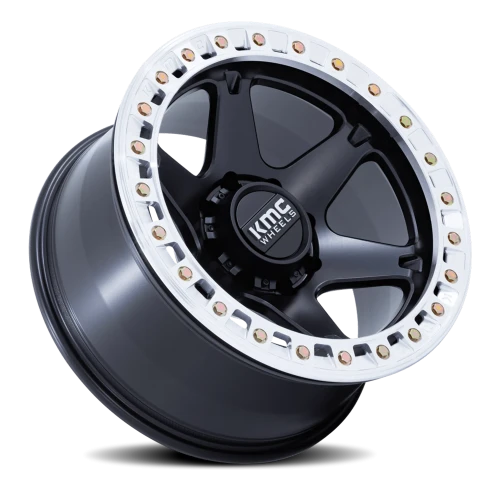 KMC VI Beadlock KM238 BM 17x9 -38 5x127mm 71.5mm Satin Black Machined Ring