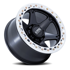 KMC VI Beadlock KM238 BM 17x9 -38 6x139.7mm 108mm Satin Black Machined Ring
