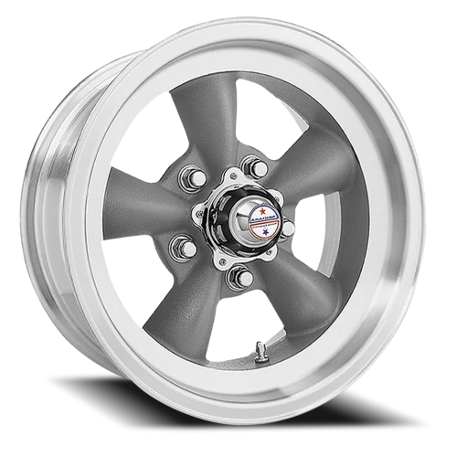 American Racing Torq Thrust D VN105 GY 15x8 +0 5x114.3mm 83.06mm Torq Thrust Gray Machined Lip