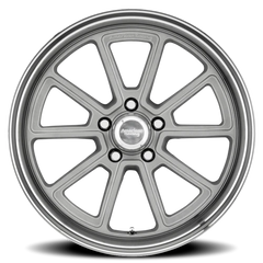 American Racing Draft VN510 SL 18x8 +0 5x114.3mm 72.6mm Vintage Silver Diamond Cut Lip