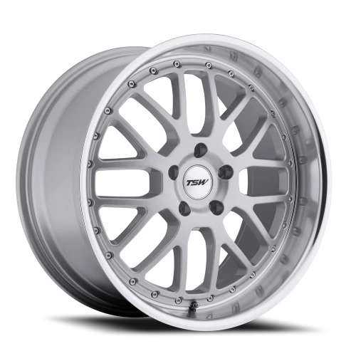 TSW Valencia SL 18x9.5 +20 5x120mm 76mm Silver Mirror Cut Lip
