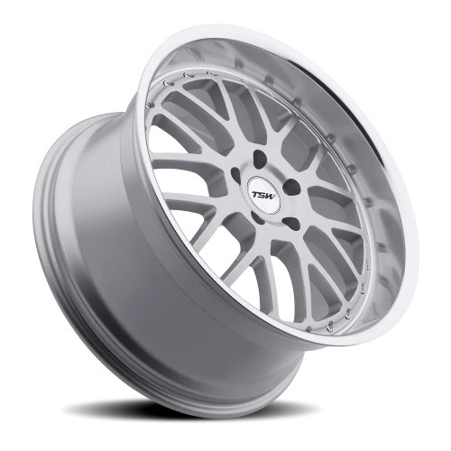 TSW Valencia SL 18x9.5 +20 5x120mm 76mm Silver Mirror Cut Lip