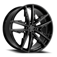 Lexani Wheels Venom 678 BG 22x9 +38 5x114.3mm 74.1mm Gloss Black Milled Spoke Edges