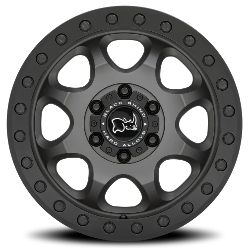 Black Rhino Venture GY 17x8 +38 6x130mm 84.1mm Matte Gunmetal Black Hardware