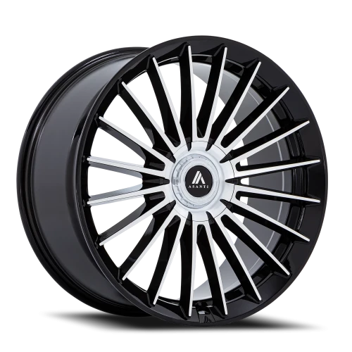 Asanti Black Label Viceroy AB048 22x9 +38 5x108mm 72.56mm Gloss Black Machined Face