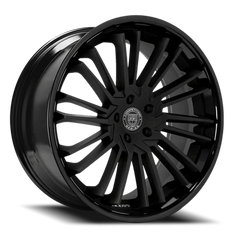 Lexani Wheels Virage 676 SBGB 22x9 +38 5x114.3mm 74.1mm Satin Black Gloss Black Lip