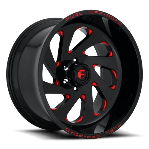 Fuel Vortex D638 20x12 -44 6x135mm 87.1mm Gloss Black Candy Red