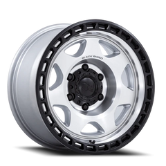 Black Rhino Voyager SL 17x8.5 -10 6x139.7mm 106.1mm Machined Silver Matte Black Lip