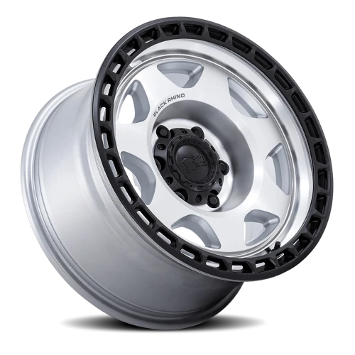 Black Rhino Voyager SL 17x8.5 -10 6x139.7mm 106.1mm Machined Silver Matte Black Lip