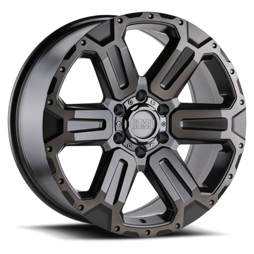 Black Rhino Wanaka GY 17x8.5 +12 6x139.7mm 112.1mm Matte Gunmetal Brushed Face-Gunmetal Tint