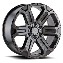 Black Rhino Wanaka GY 18x9 +12 6x139.7mm 112.1mm Matte Gunmetal Brushed Face-Gunmetal Tint