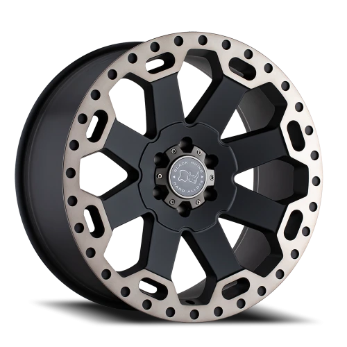 Black Rhino Warlord BK 17x8 +35 5x114.3mm 76mm Matte Black Machined Dark Tint Lip