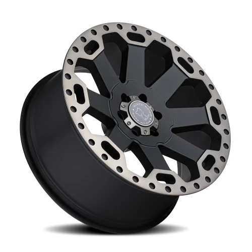 Black Rhino Warlord BK 17x8 +30 5x127mm 71.6mm Matte Black Machined Dark Tint Lip