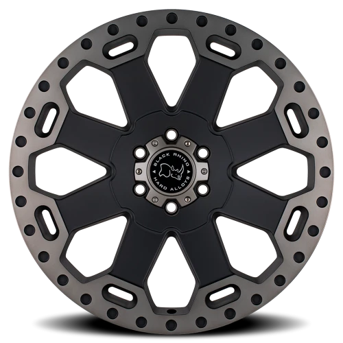 Black Rhino Warlord BK 17x8 +35 5x114.3mm 76mm Matte Black Machined Dark Tint Lip