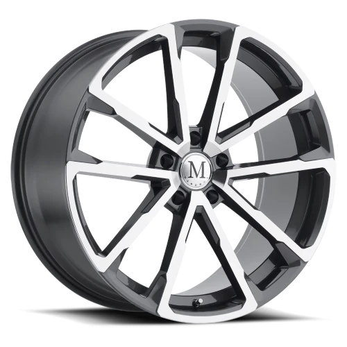 Mandrus Wolf GY 22x10.5 +35 5x130mm 84.1mm Gloss Gunmetal Mirror Cut Face