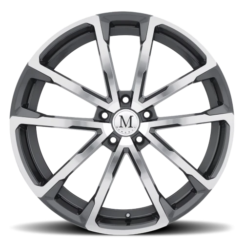 Mandrus Wolf GY 22x10.5 +35 5x130mm 84.1mm Gloss Gunmetal Mirror Cut Face