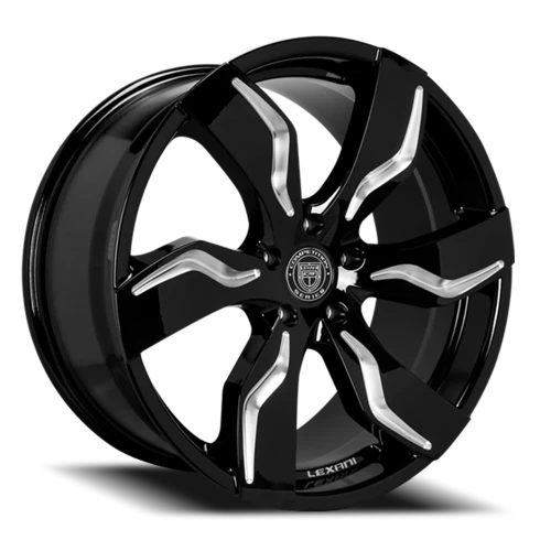 Lexani Wheels Zagato 675 BG 22x9 +30 5x120mm 74.1mm Gloss Black CNC Milled Grooves