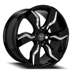 Lexani Wheels Zagato 675 BG 22x10 +35 5x120mm 74.1mm Gloss Black CNC Milled Grooves