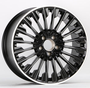 Mercedes MB 121 18x9 5x112 et45 66.5 BLACK MACHINE LIP